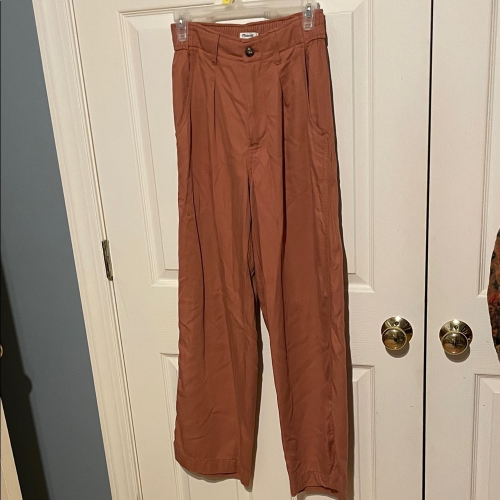 Madewell women’s high waist pleated terracotta pants size 0